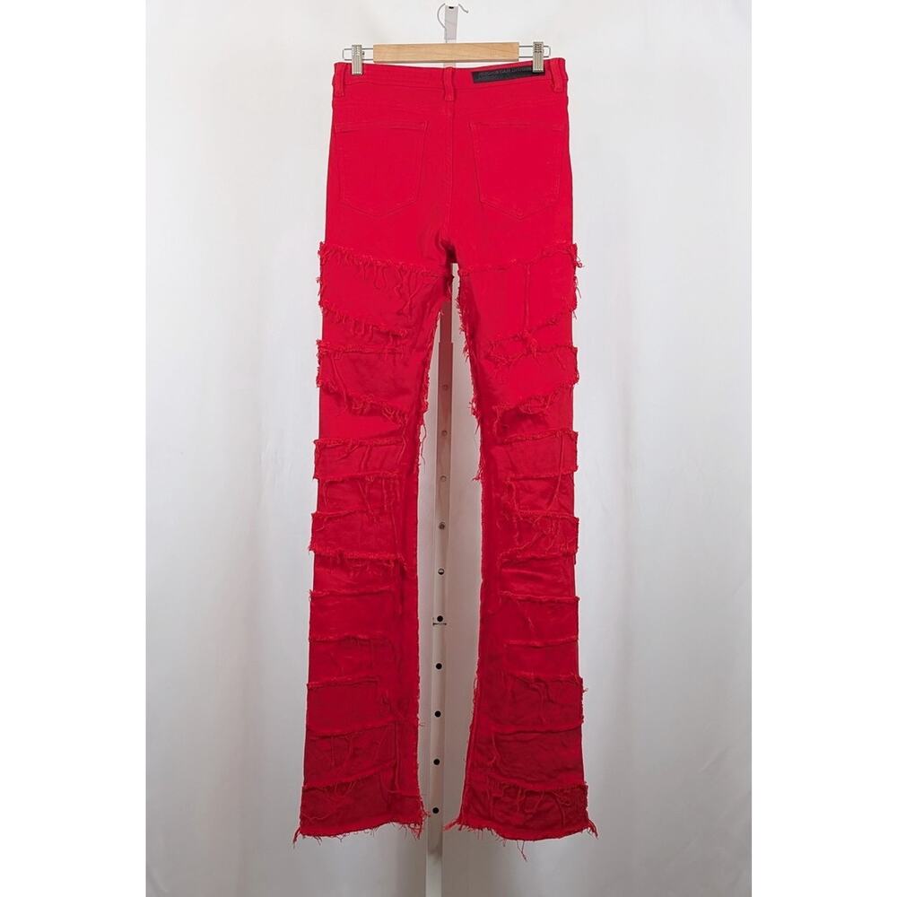 Rockstar Original Jeans Red RSW 205 Stacked Flare Denim Zariyah Women's L - Picture 4 of 8